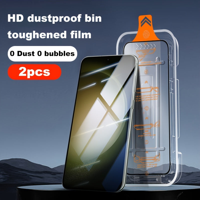2 Pieces Tempered Film With Instant Stick Box, Suitable For Samsung Galaxy S23 Plus Screen Protector Film With Dust-free Compartment Instant Stick Box Tempered Film To Protect The Full Screen Of The Phone For Samsung Galaxy S