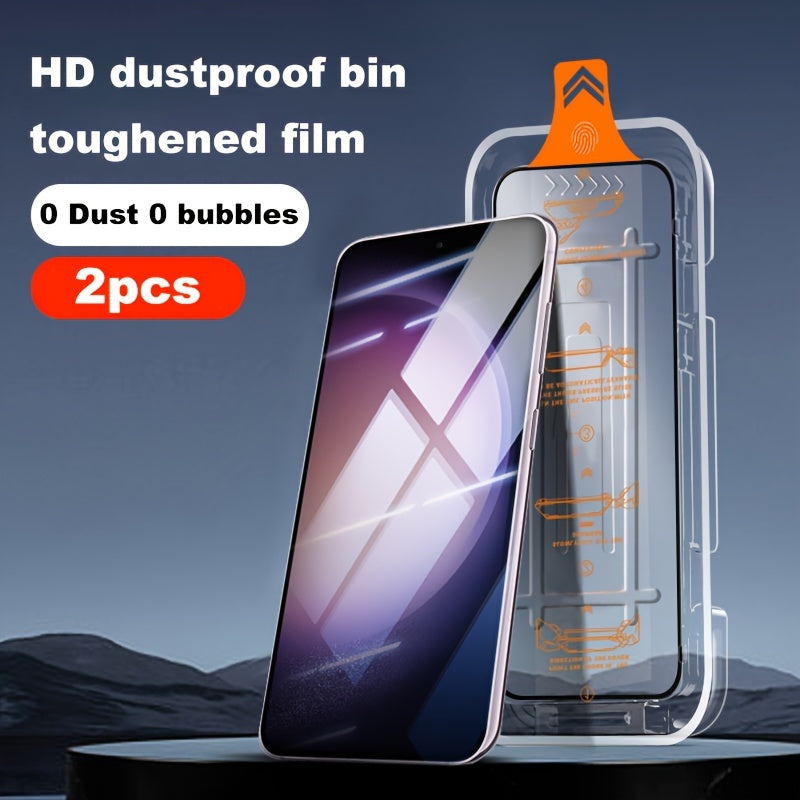 2 Pieces Tempered Film With Instant Stick Box, Suitable For Samsung Galaxy S23 Plus Screen Protector Film With Dust-free Compartment Instant Stick Box Tempered Film To Protect The Full Screen Of The Phone For Samsung Galaxy S